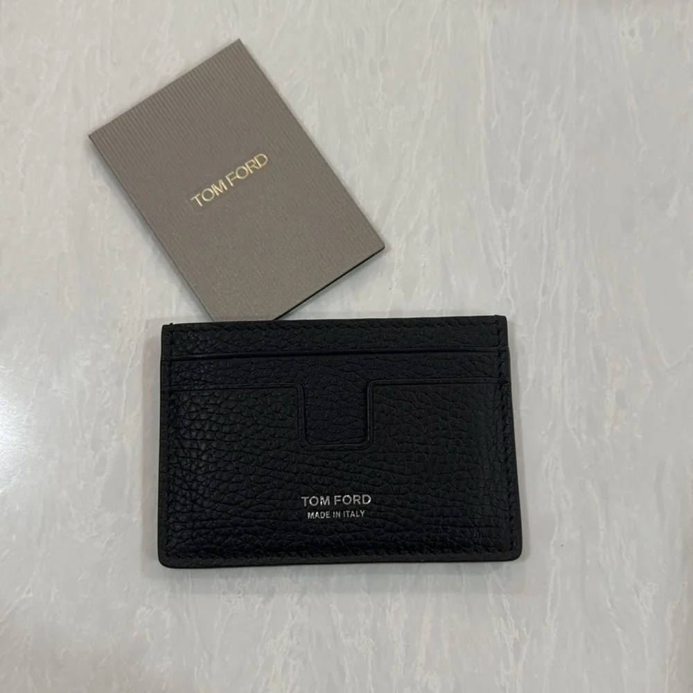 Tom Ford NWT GRAIN LEATHER CLASSIC CARDHOLDER Black - Picture 4 of 6